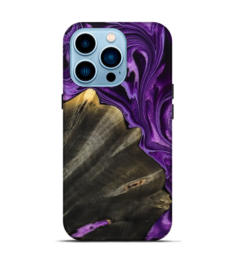 iPhone 14 Pro Wood Live Edge Phone Case - Toccara (Purple, 799689)