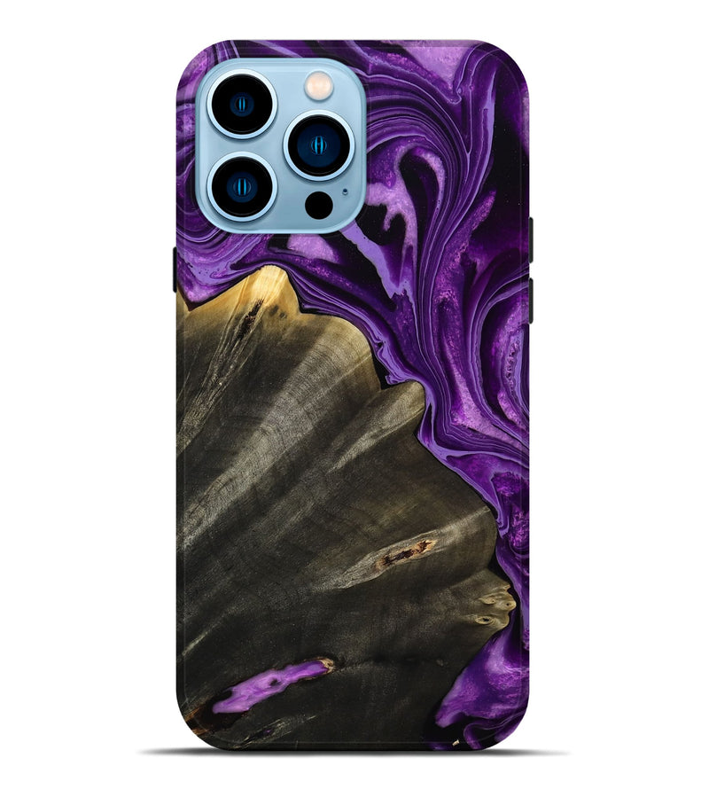 iPhone 14 Pro Max Wood Live Edge Phone Case - Toccara (Purple, 799689)