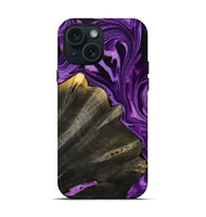 iPhone 15 Wood Live Edge Phone Case - Toccara (Purple, 799689)