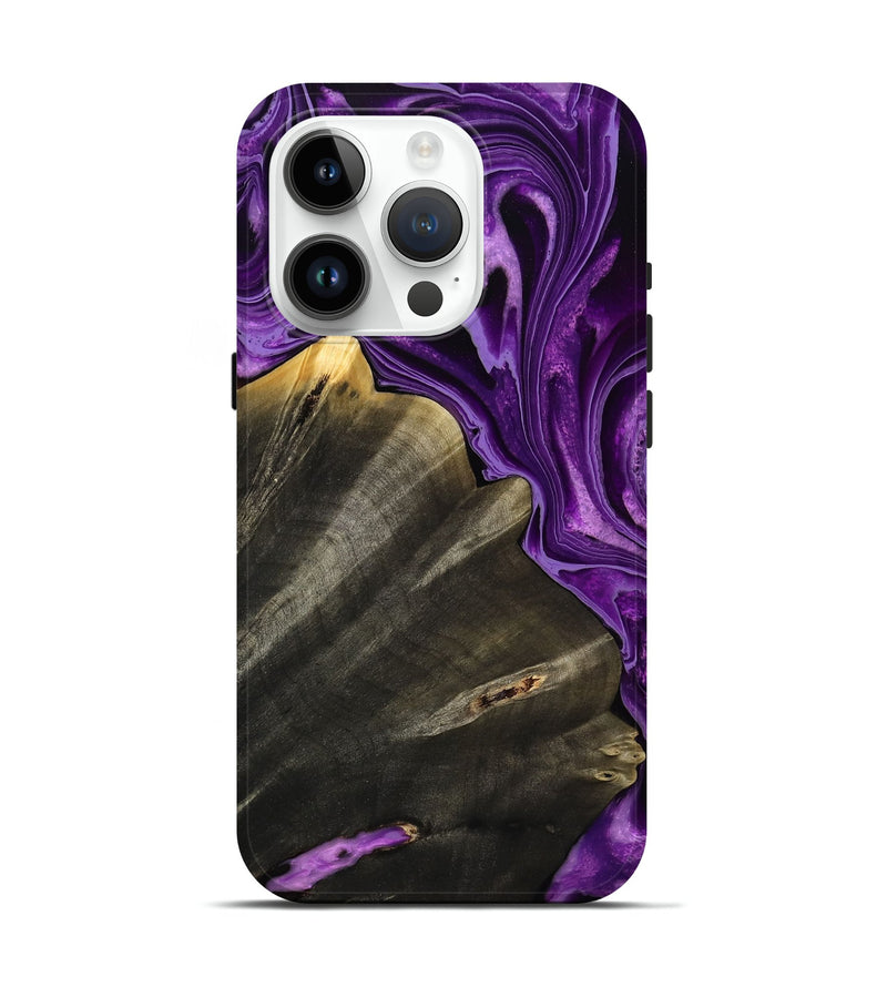 iPhone 15 Pro Wood Live Edge Phone Case - Toccara (Purple, 799689)