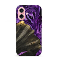 iPhone 16 Wood Live Edge Phone Case - Toccara (Purple, 799689)