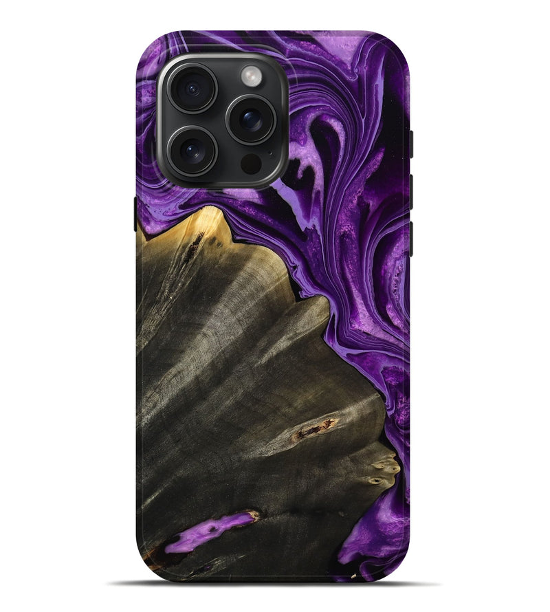 iPhone 16 Pro Max Wood Live Edge Phone Case - Toccara (Purple, 799689)