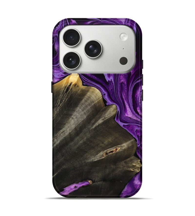 iPhone 17 Pro Wood Live Edge Phone Case - Toccara (Purple, 799689)