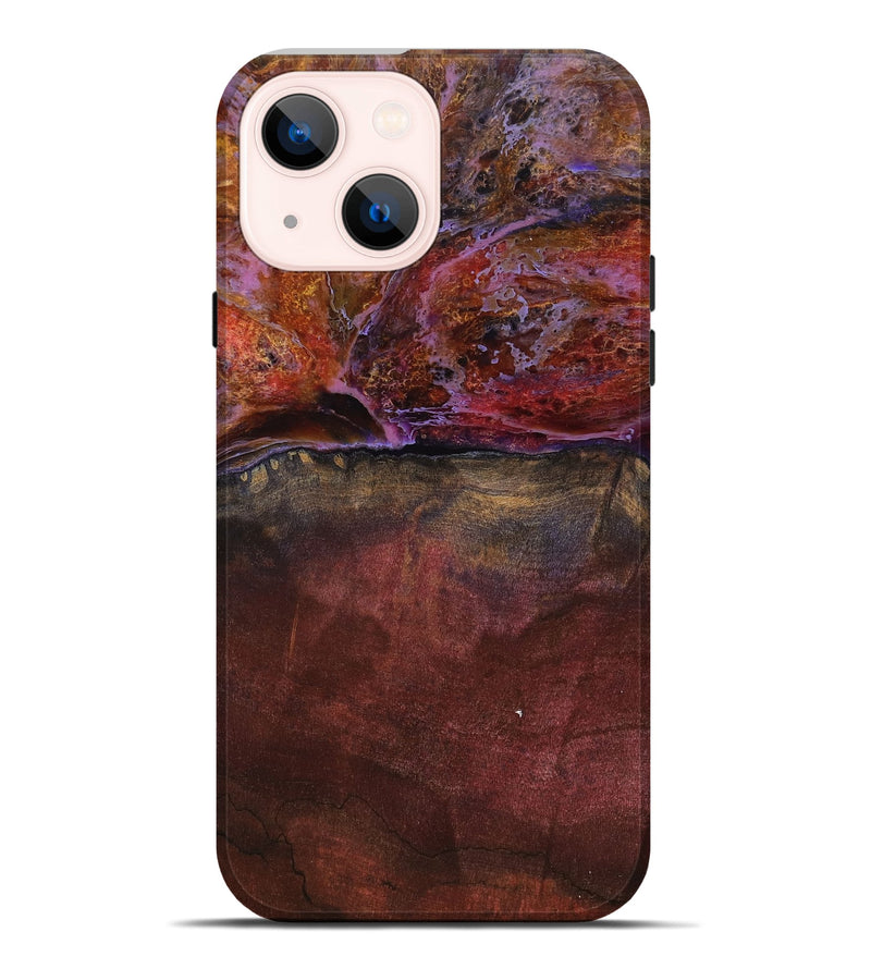 iPhone 14 Plus Wood Live Edge Phone Case - Earline (Red, 799693)
