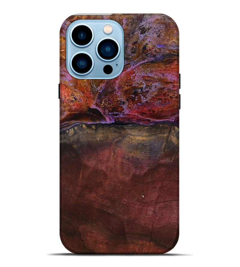 iPhone 14 Pro Max Wood Live Edge Phone Case - Earline (Red, 799693)