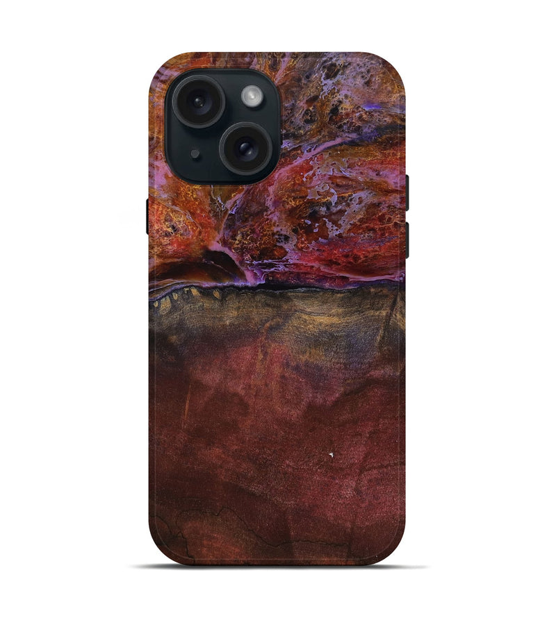 iPhone 15 Wood Live Edge Phone Case - Earline (Red, 799693)