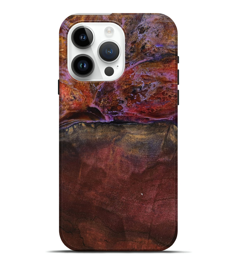 iPhone 15 Pro Max Wood Live Edge Phone Case - Earline (Red, 799693)