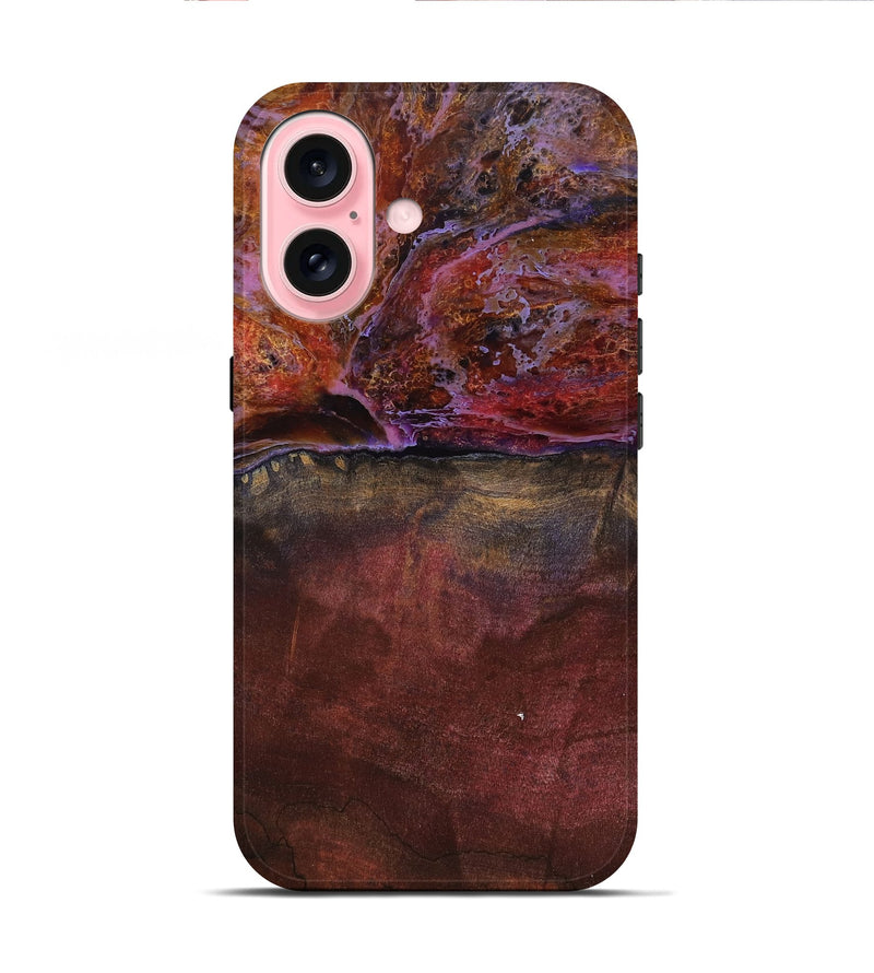 iPhone 16 Wood Live Edge Phone Case - Earline (Red, 799693)