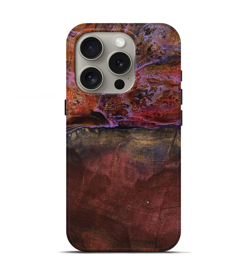 iPhone 16 Pro Wood Live Edge Phone Case - Earline (Red, 799693)