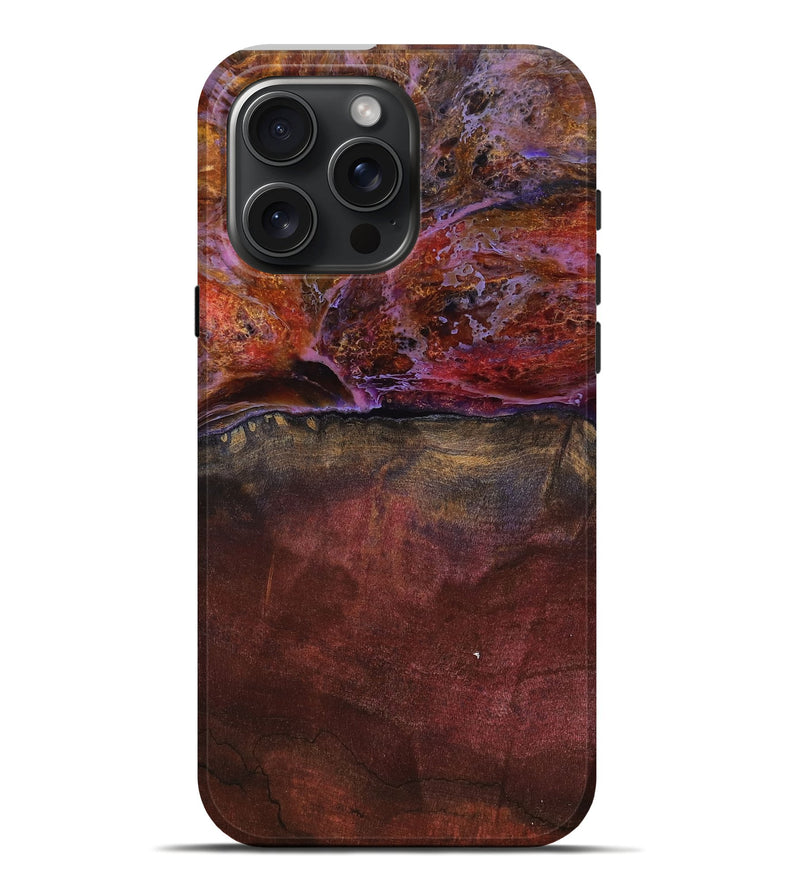 iPhone 16 Pro Max Wood Live Edge Phone Case - Earline (Red, 799693)