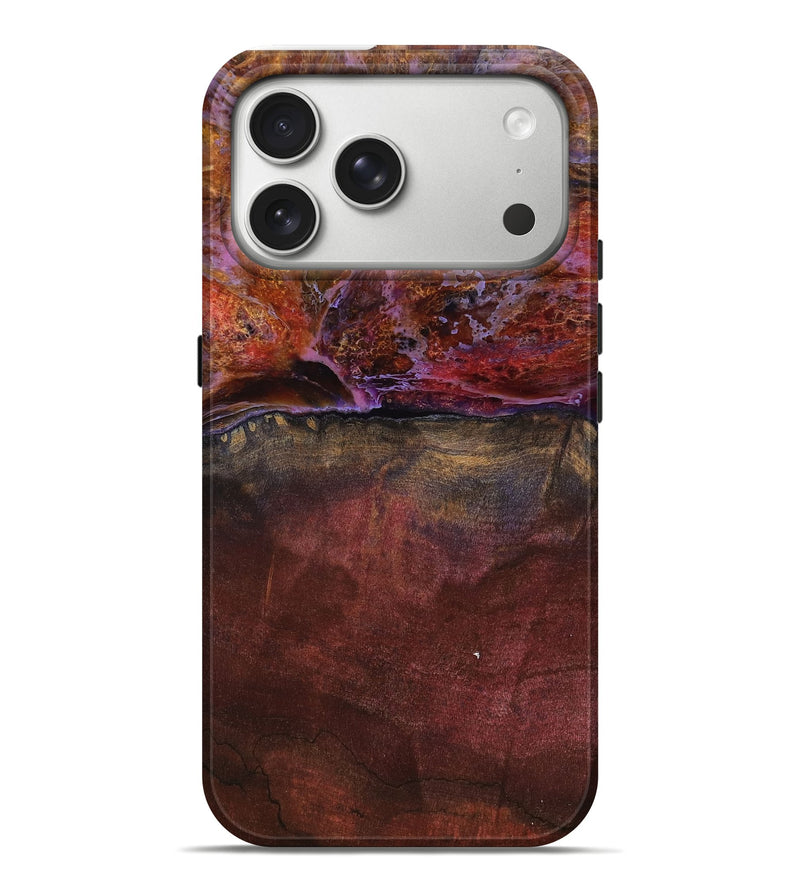 iPhone 17 Pro Max Wood Live Edge Phone Case - Earline (Red, 799693)