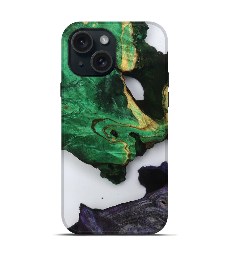 iPhone 15 Wood Live Edge Phone Case - Velva (Clear, 799695)