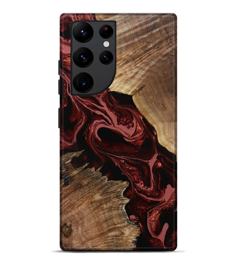 Galaxy S22 Ultra Wood Live Edge Phone Case - Brandyn (Red, 799697)