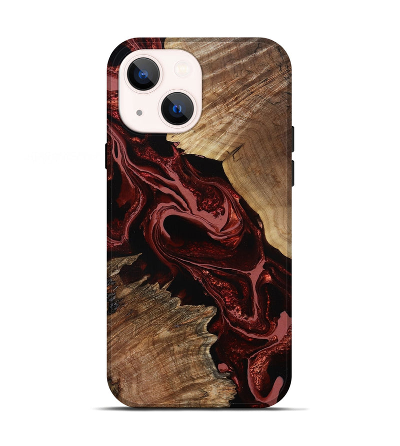 iPhone 13 Wood Live Edge Phone Case - Brandyn (Red, 799697)