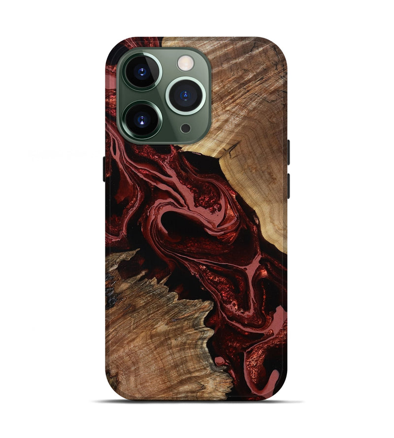 iPhone 13 Pro Wood Live Edge Phone Case - Brandyn (Red, 799697)