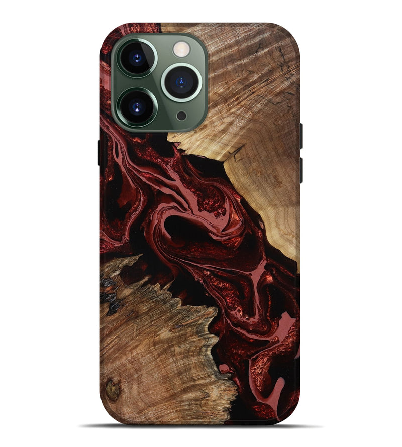 iPhone 13 Pro Max Wood Live Edge Phone Case - Brandyn (Red, 799697)