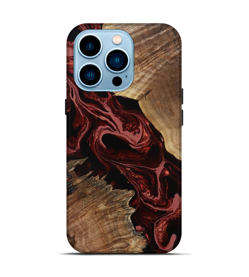 iPhone 14 Pro Wood Live Edge Phone Case - Brandyn (Red, 799697)