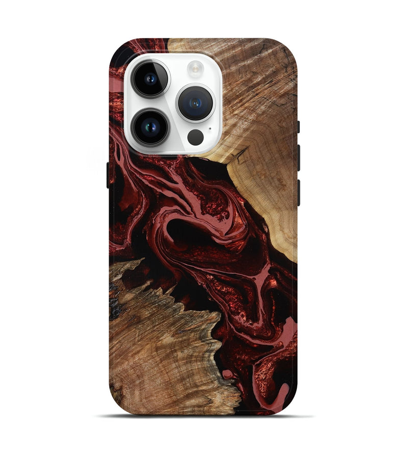 iPhone 15 Pro Wood Live Edge Phone Case - Brandyn (Red, 799697)