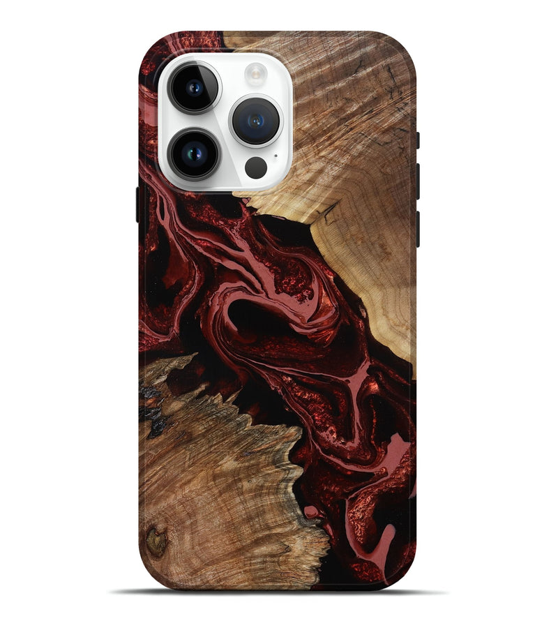 iPhone 15 Pro Max Wood Live Edge Phone Case - Brandyn (Red, 799697)