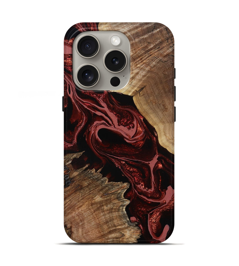 iPhone 16 Pro Wood Live Edge Phone Case - Brandyn (Red, 799697)
