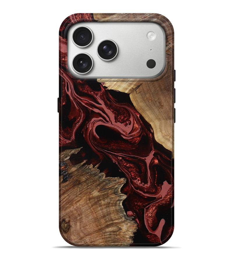 iPhone 17 Pro Max Wood Live Edge Phone Case - Brandyn (Red, 799697)