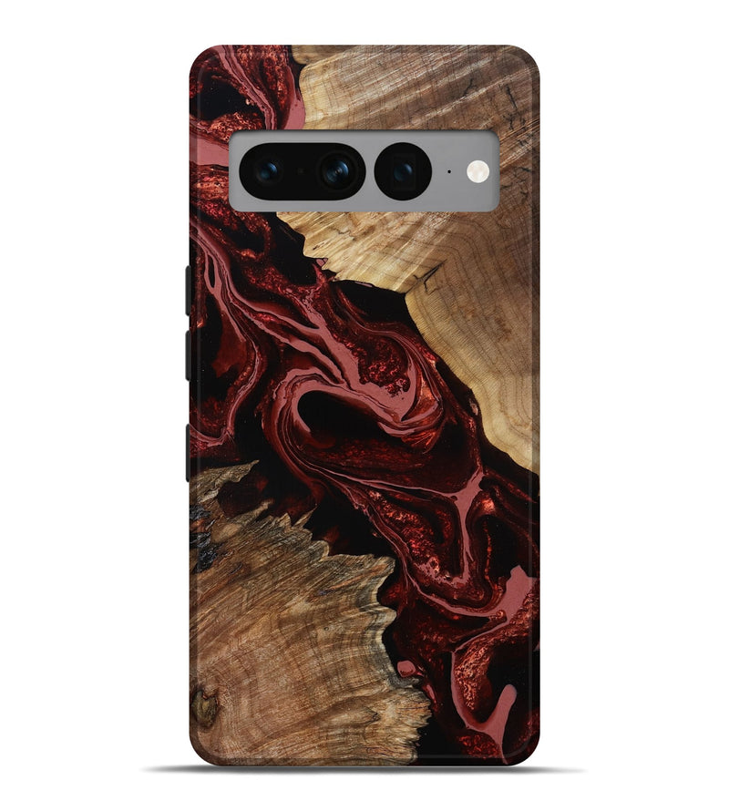 Pixel 7 Pro Wood Live Edge Phone Case - Brandyn (Red, 799697)