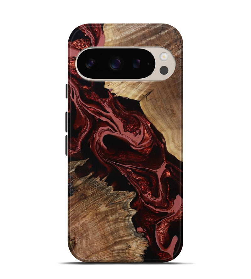 Pixel 9 Pro Wood Live Edge Phone Case - Brandyn (Red, 799697)