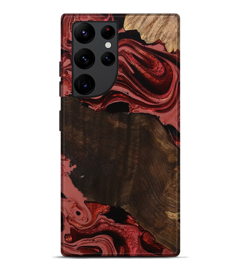 Galaxy S22 Ultra Wood Live Edge Phone Case - Beyonce (Red, 799698)