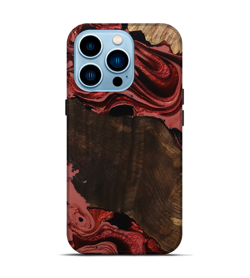 iPhone 14 Pro Wood Live Edge Phone Case - Beyonce (Red, 799698)