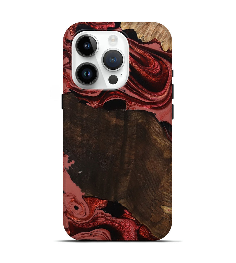 iPhone 15 Pro Wood Live Edge Phone Case - Beyonce (Red, 799698)