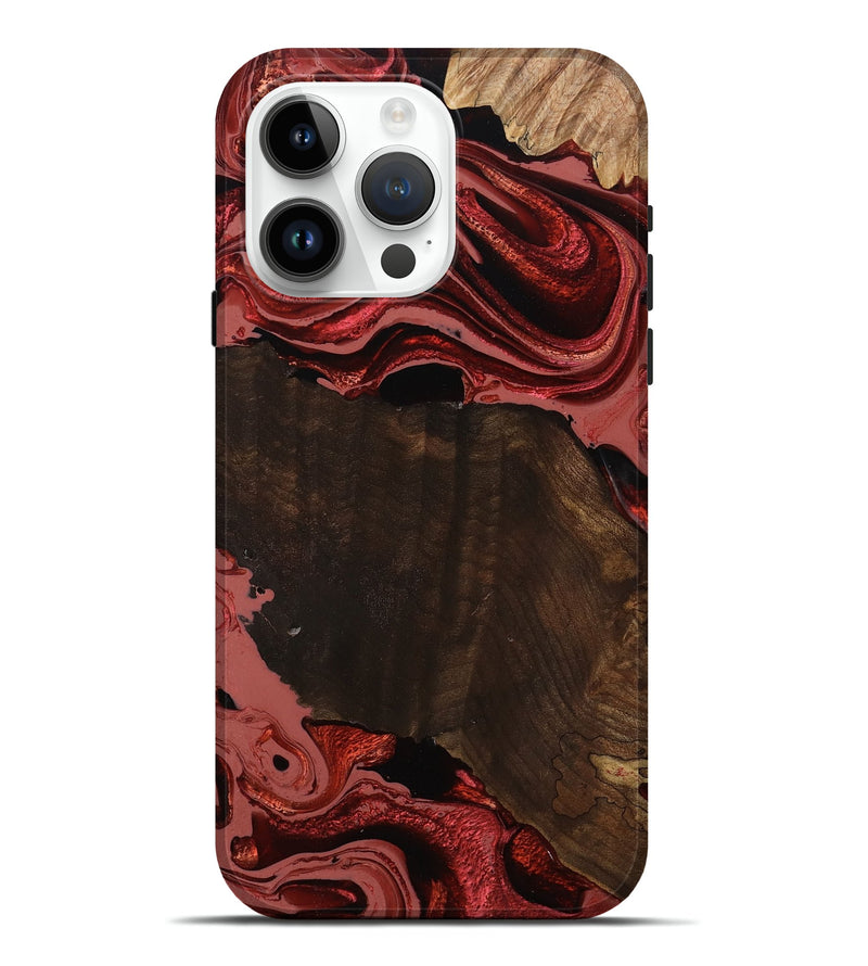 iPhone 15 Pro Max Wood Live Edge Phone Case - Beyonce (Red, 799698)