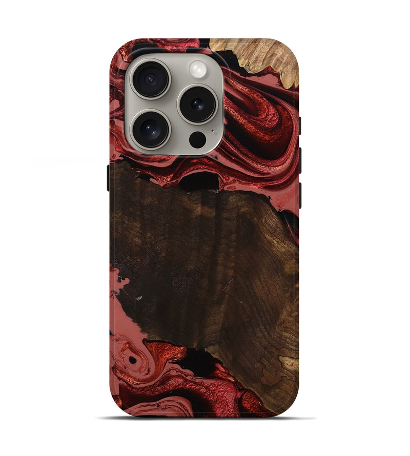 iPhone 16 Pro Wood Live Edge Phone Case - Beyonce (Red, 799698)