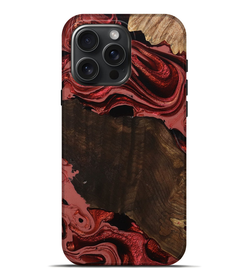 iPhone 16 Pro Max Wood Live Edge Phone Case - Beyonce (Red, 799698)