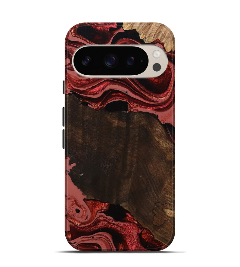 Pixel 9 Wood Live Edge Phone Case - Beyonce (Red, 799698)