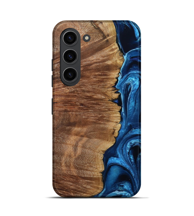 Galaxy S23 Wood Live Edge Phone Case - Alfreda (Blue, 799699)