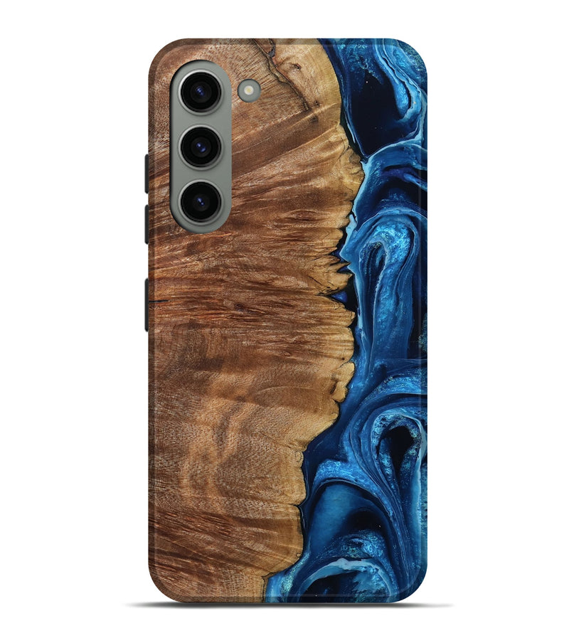 Galaxy S23 Plus Wood Live Edge Phone Case - Alfreda (Blue, 799699)