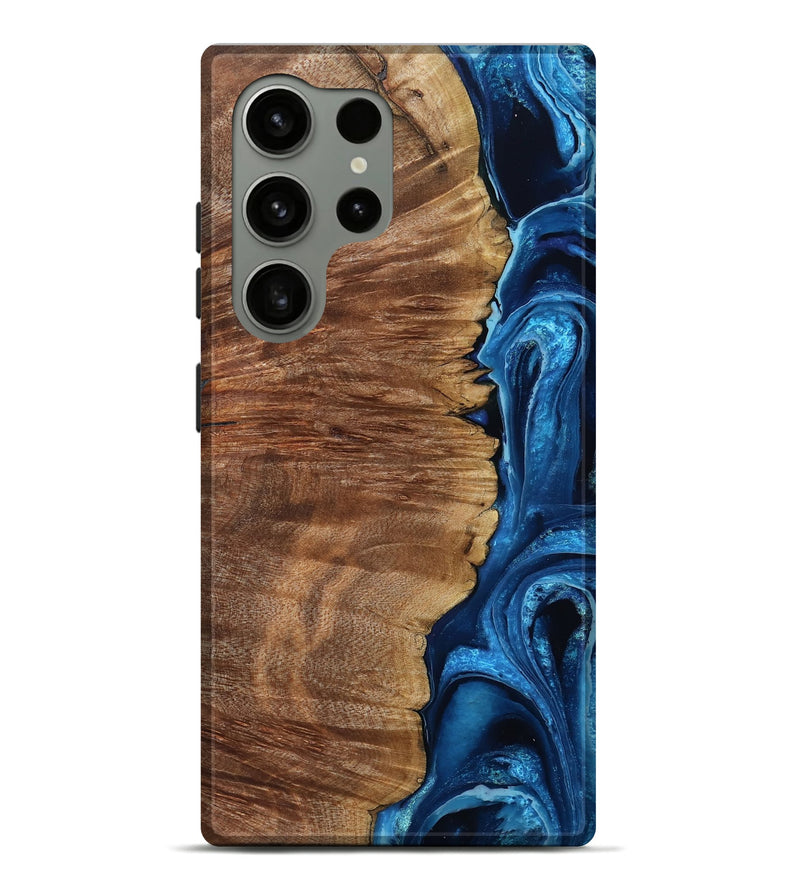 Galaxy S24 Ultra Wood Live Edge Phone Case - Alfreda (Blue, 799699)