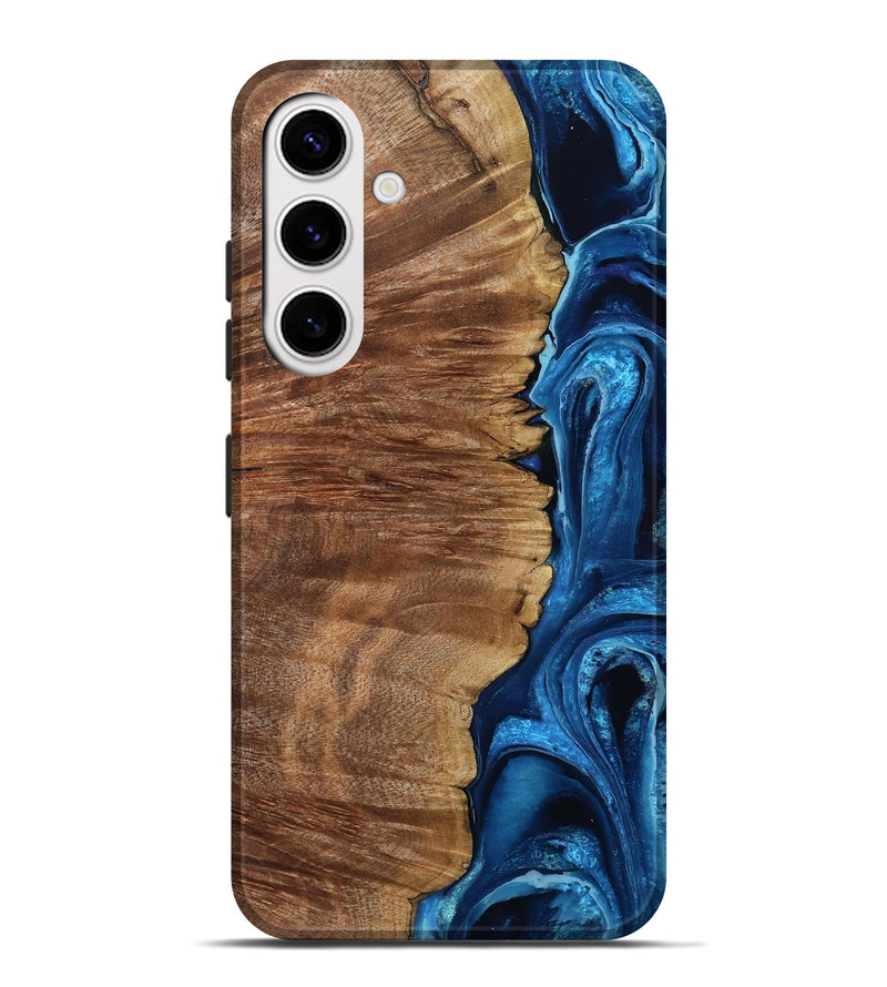 Galaxy S25 Plus Wood Live Edge Phone Case - Alfreda (Blue, 799699)