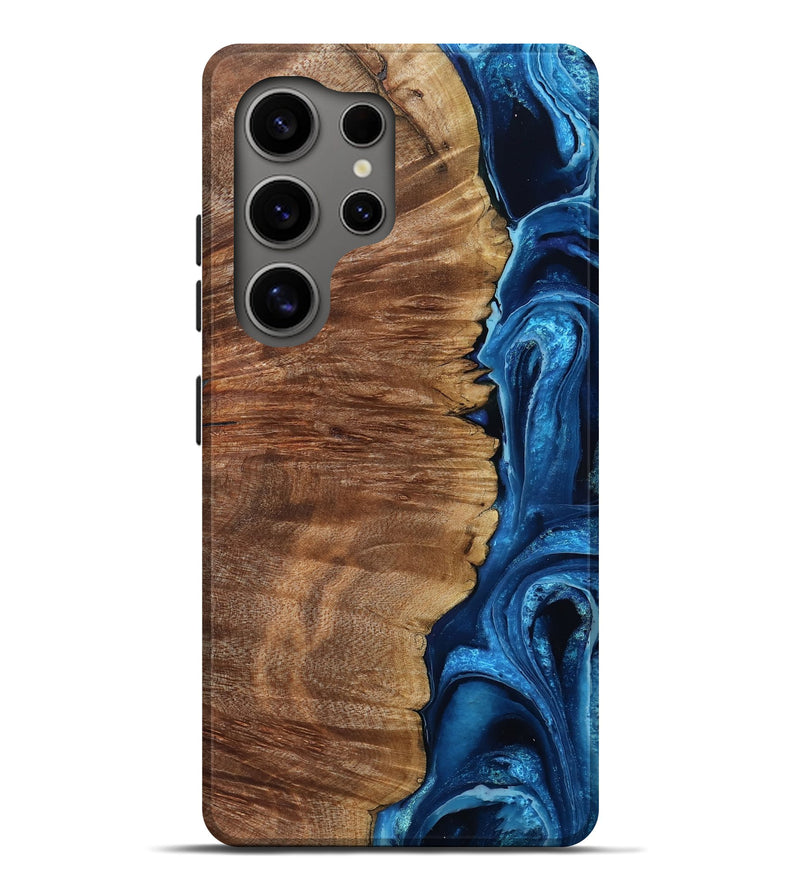Galaxy S25 Ultra Wood Live Edge Phone Case - Alfreda (Blue, 799699)