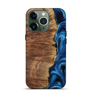 iPhone 13 Pro Wood Live Edge Phone Case - Alfreda (Blue, 799699)
