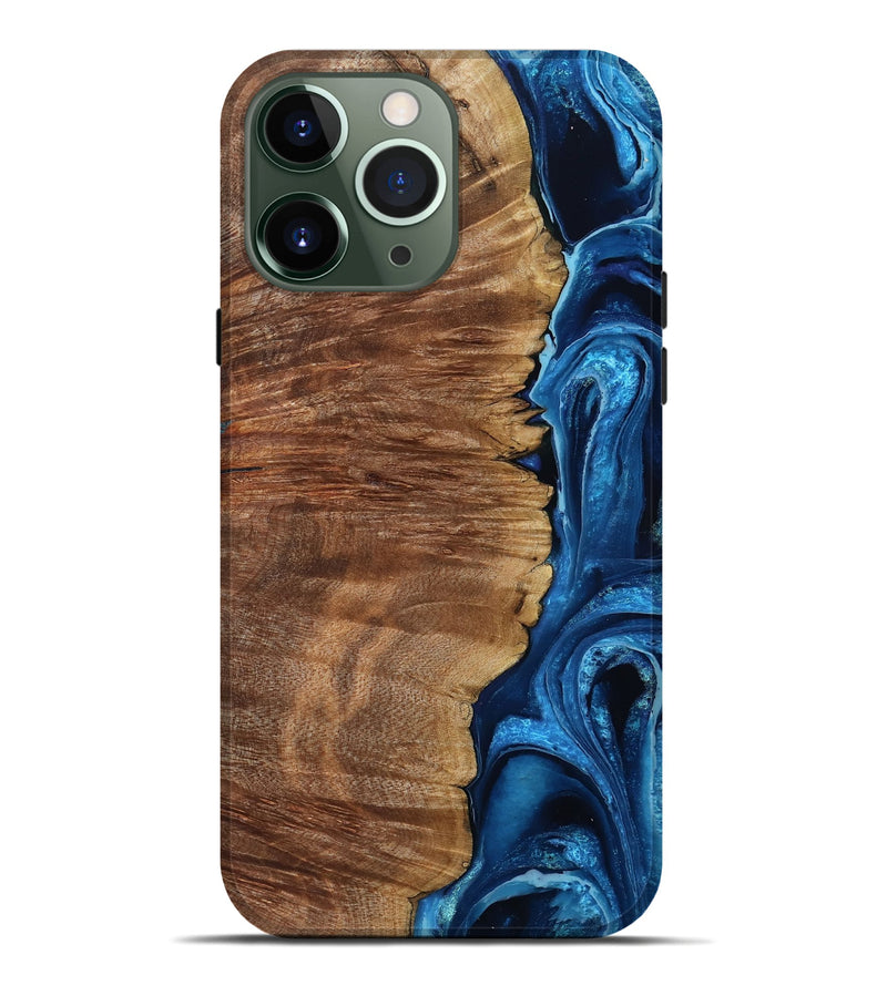 iPhone 13 Pro Max Wood Live Edge Phone Case - Alfreda (Blue, 799699)