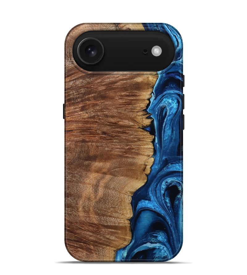 iPhone 17 Air Wood Live Edge Phone Case - Alfreda (Blue, 799699)