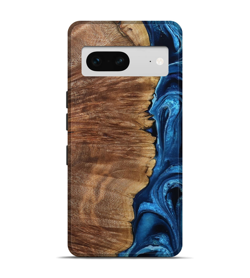 Pixel 7 Wood Live Edge Phone Case - Alfreda (Blue, 799699)