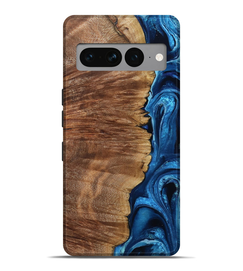 Pixel 7 Pro Wood Live Edge Phone Case - Alfreda (Blue, 799699)