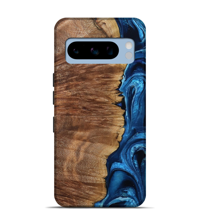 Pixel 8 Pro Wood Live Edge Phone Case - Alfreda (Blue, 799699)