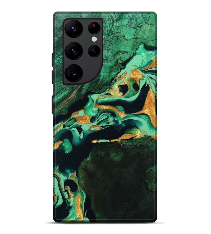 Galaxy S22 Ultra Wood Live Edge Phone Case - Roland (Green, 799701)