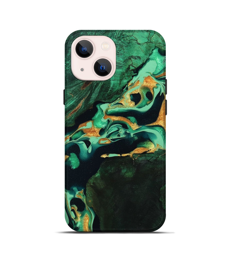 iPhone 13 mini Wood Live Edge Phone Case - Roland (Green, 799701)