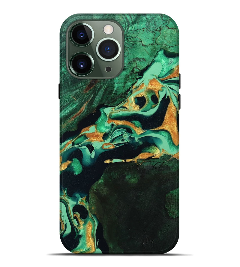 iPhone 13 Pro Max Wood Live Edge Phone Case - Roland (Green, 799701)