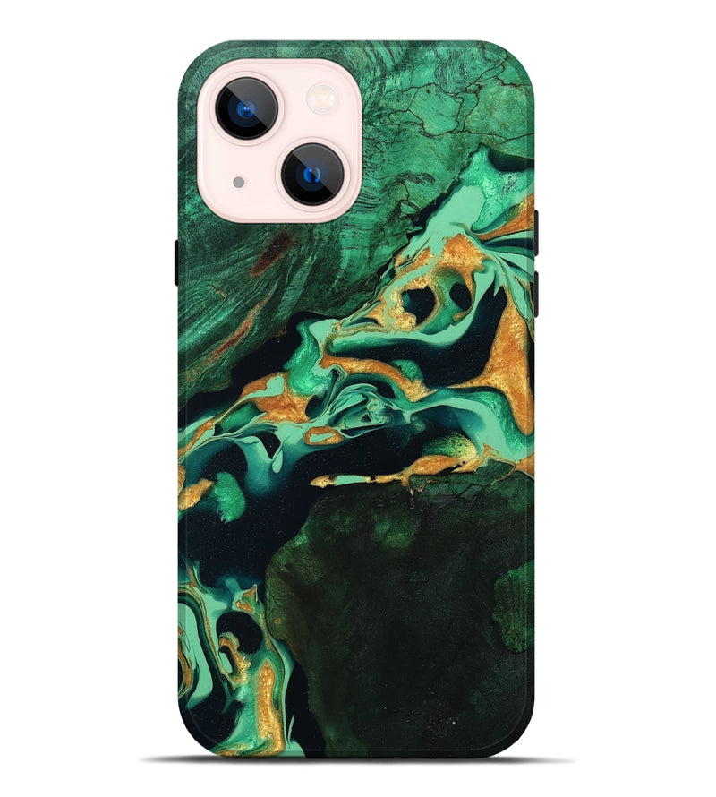 iPhone 14 Plus Wood Live Edge Phone Case - Roland (Green, 799701)