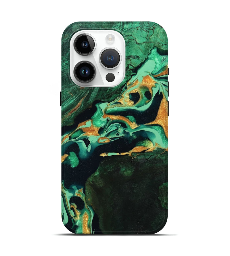 iPhone 15 Pro Wood Live Edge Phone Case - Roland (Green, 799701)